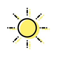 Sonne Symbol Vektor isoliert auf Weiß Hintergrund.