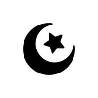 vektor illustration av ramadan måne ikon med glyf stil.