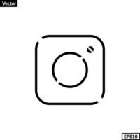 kamera lins ikon vektor. social media tecken vektor