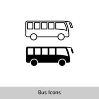 Bus Symbol. einfach Silhouette und Gliederung Illustration vektor