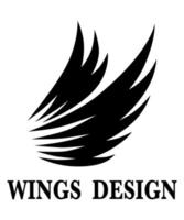 schwarze Tierflügellogo-Designvektorillustration, die für Branding oder Symbol geeignet ist. vektor