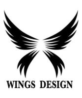 svart djur vinge logo design vektorillustration lämplig för branding eller symbol. vektor