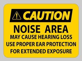 Vorsicht Hinweiszeichen, Lärmbereich kann zu Hörverlust führen. Bei längerer Exposition einen geeigneten Gehörschutz verwenden vektor