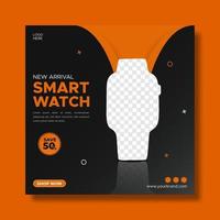 Smartwatch-Promotion-Vorlage. Verkauf und Rabatt Hintergrund. vektor