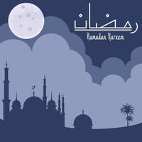 eid Gruß Karte Ramadan kareem Vektor Design. Ramadan Silhouette Vektor Illustration isoliert auf Weiß