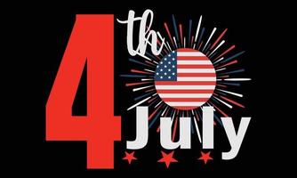 glücklich 4 .. von Juli Unabhängigkeit Tag Typografie Vektor Illustration und bunt T-Shirt Design