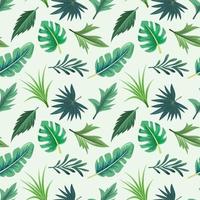 nahtloses Muster mit schönen exotischen tropischen Blättern. vektor