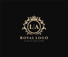första la brev lyxig varumärke logotyp mall, för restaurang, kungligheter, boutique, Kafé, hotell, heraldisk, Smycken, mode och Övrig vektor illustration.