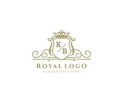 Initiale kb Brief luxuriös Marke Logo Vorlage, zum Restaurant, Königtum, Boutique, Cafe, Hotel, heraldisch, Schmuck, Mode und andere Vektor Illustration.