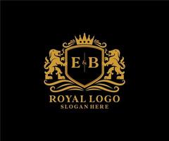 Initial eb Letter Lion Royal Luxury Logo Vorlage in Vektorgrafiken für Restaurant, Lizenzgebühren, Boutique, Café, Hotel, heraldisch, Schmuck, Mode und andere Vektorillustrationen. vektor