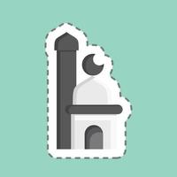Symbol Moschee. verbunden zu eid al fitr Symbol. islamisch. Ramadan. einfach Abbildung1 vektor
