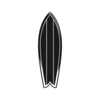 Surfbrett Silhouette Symbol. einfach modern minimal eben Stil. Surfen, Strand, Zeichen, Symbol oder Logo Vektor Design.