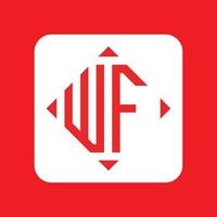 kreativ enkel första monogram wf logotyp mönster. vektor