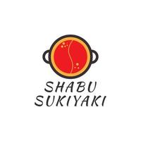 japanisch Essen Sukiyaki Restaurant Schüssel Logo Vektor Symbol Symbol Illustration Design Vorlage