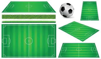 klassisk fotbollsplan med tvåfärgad grön beläggning vektor