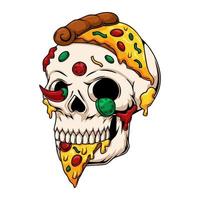 Pizza Schädel Grafik Charakter vektor
