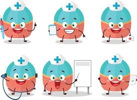 Arzt Beruf Emoticon mit Hut Karikatur Charakter vektor