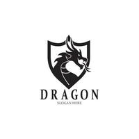 Drachen Silhouette Symbol Symbol Vektor Illustration