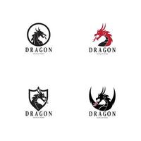 Drachen Silhouette Symbol Symbol Vektor Illustration