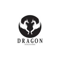 Drachen Silhouette Symbol Symbol Vektor Illustration