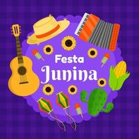 glad festa junina bakgrund vektor