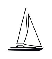 Yacht. Vektor Illustration. schwarz Symbol