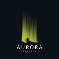 Aurora Logo, einfach Design tolle natürlich Landschaft von Polarlicht, Vektor Symbol Vorlage, Illustration