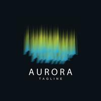 aurora logotyp, enkel design Fantastisk naturlig landskap av norrsken, vektor ikon mall, illustration