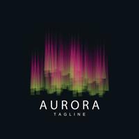 Aurora Logo, einfach Design tolle natürlich Landschaft von Polarlicht, Vektor Symbol Vorlage, Illustration