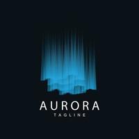 aurora logotyp, enkel design Fantastisk naturlig landskap av norrsken, vektor ikon mall, illustration