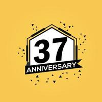 37 Jahre Jahrestag Logo Vektor Design Geburtstag Feier mit geometrisch isoliert Design