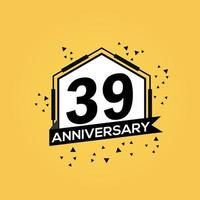 39 år årsdag logotyp vektor design födelsedag firande med geometrisk isolerat design