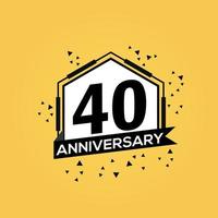 40 år årsdag logotyp vektor design födelsedag firande med geometrisk isolerat design