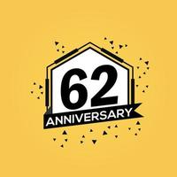 62 Jahre Jahrestag Logo Vektor Design Geburtstag Feier mit geometrisch isoliert Design
