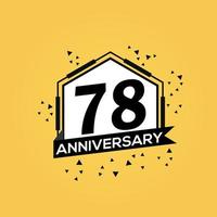 78 Jahre Jahrestag Logo Vektor Design Geburtstag Feier mit geometrisch isoliert Design