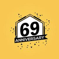 69 Jahre Jahrestag Logo Vektor Design Geburtstag Feier mit geometrisch isoliert Design