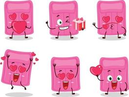 luft madrass tecknad serie karaktär med kärlek söt uttryckssymbol vektor
