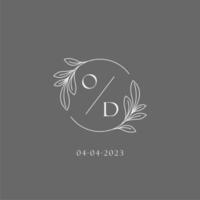 Brief od Hochzeit Monogramm Logo Design kreativ Blumen- Stil Initiale Name Vorlage vektor
