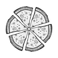 årgång pizza färg sidor vektor