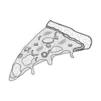 Jahrgang Pizza Färbung Seiten vektor
