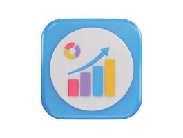 Kuchen Diagramm und Bar Diagramm Symbol 3d Rendern Vektor Illustration