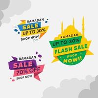 Set Ramadan Verkauf bieten Banner Design mit abstrak Vektor. Geeignet für Grußkarte, Poster und Rabattgutschein vektor