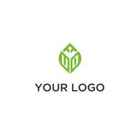 uo Monogramm mit Blatt Logo Design Ideen, kreativ Initiale Brief Logo mit natürlich Grün Blätter vektor