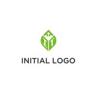 es Monogramm mit Blatt Logo Design Ideen, kreativ Initiale Brief Logo mit natürlich Grün Blätter vektor