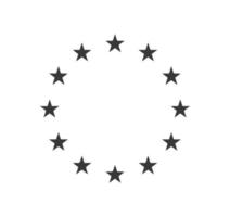 Star Symbole im Kreis schwarz europäisch Logo Design vektor