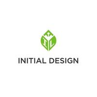 il Monogramm mit Blatt Logo Design Ideen, kreativ Initiale Brief Logo mit natürlich Grün Blätter vektor