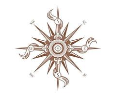 Jahrgang Wind Rose Antiquität Kompass isoliert Symbol vektor