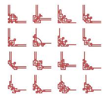 Chinesisch rot Frames Ecken, Teiler von Glück Knoten vektor