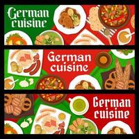 tysk kök banderoller med schnitzel, surkål vektor