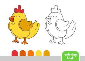 färg bok för barn kyckling sida för böcker tidningar vektor illustration mall